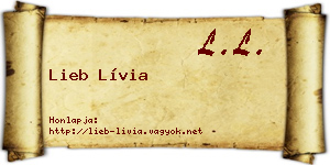 Lieb Lívia névjegykártya